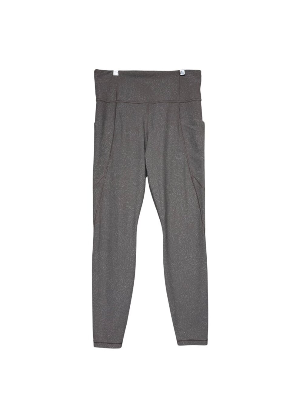 Athleta Salutation Stash Pocket Tight Gray Patterned High-Waisted Leggings Sz Me